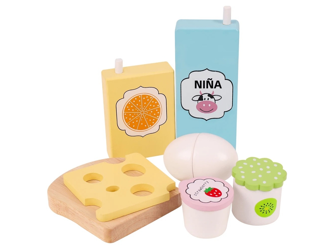 Juguete de cocina de madera para juegos de simulación con comida, frutas y verduras para ensalada. Mdug