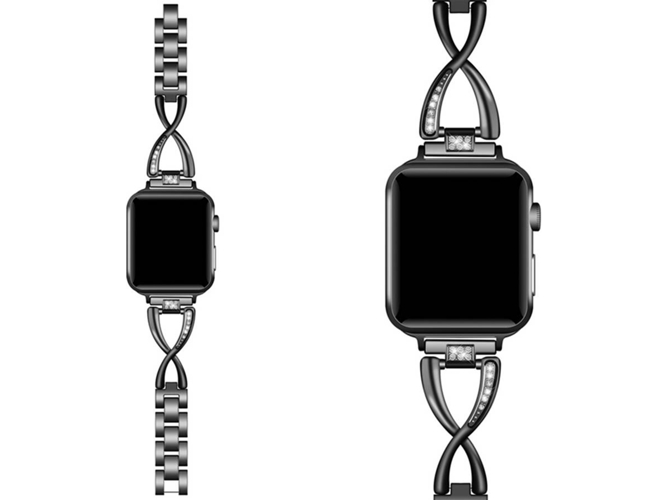 Correa Apple Watch 42 mm WJS Metal Negro
