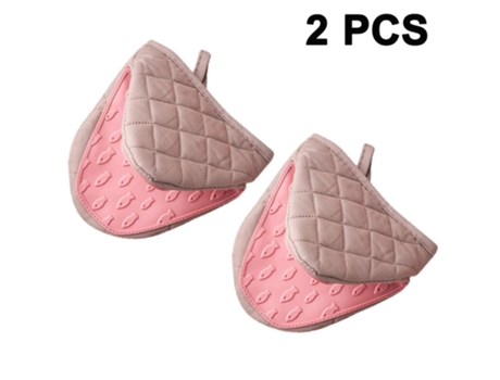 uds guantes para horno guantes antideslizantes para horno guantes de aislamiento térmico de silicona rosa