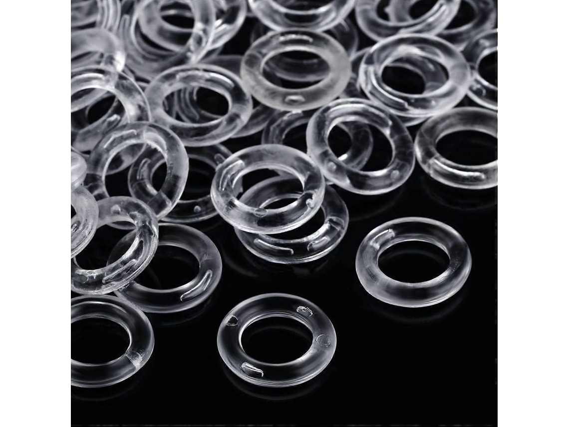 Rebe-100 Anillos De Plástico Transparente Para Persianas Romanas, 14mm Diámetro Externo, 7.5mm Diámetro Interno