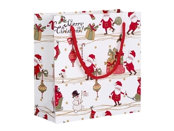 Papel de regalo navideño para dulces y pequeños regalos (blanco 20x20x8 cm)