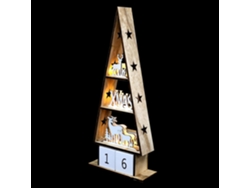 Calendario De Madera Iluminado, Decoración Perpetua Para El Hogar O La Oficina, Decoración Festiva Navideña.
