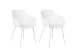 Conjunto de 2 cadeiras em plástico BELIANI Fonda de Material sintético Branco 57x51x83