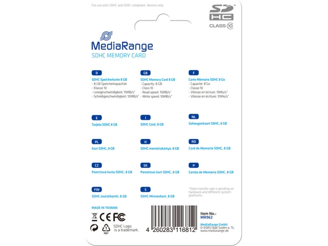 Tarjeta de Memoria MEDIARANGE MR962