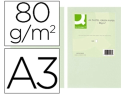 Papel de Cor Q Connect Din A3 80 Gr Verde Embalagem de 500 Folhas