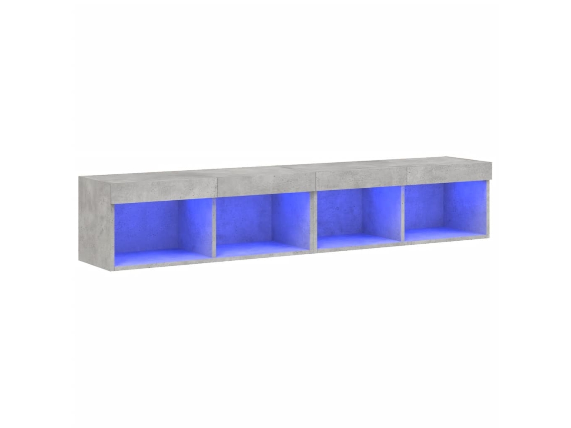 Maison Exclusive - Muebles De Tv Con Luces Led 2 Uds Gris Hormigón 80x30x30 Cm