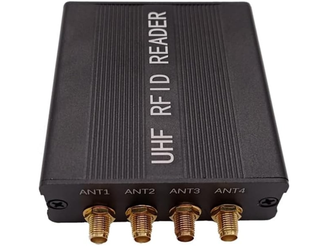 Lector Rfid Uhf Con Conector Sma, Distancia De Lectura De 15 M, 4 Puertos, Interfaz Rs232, Enchufe Europeo.