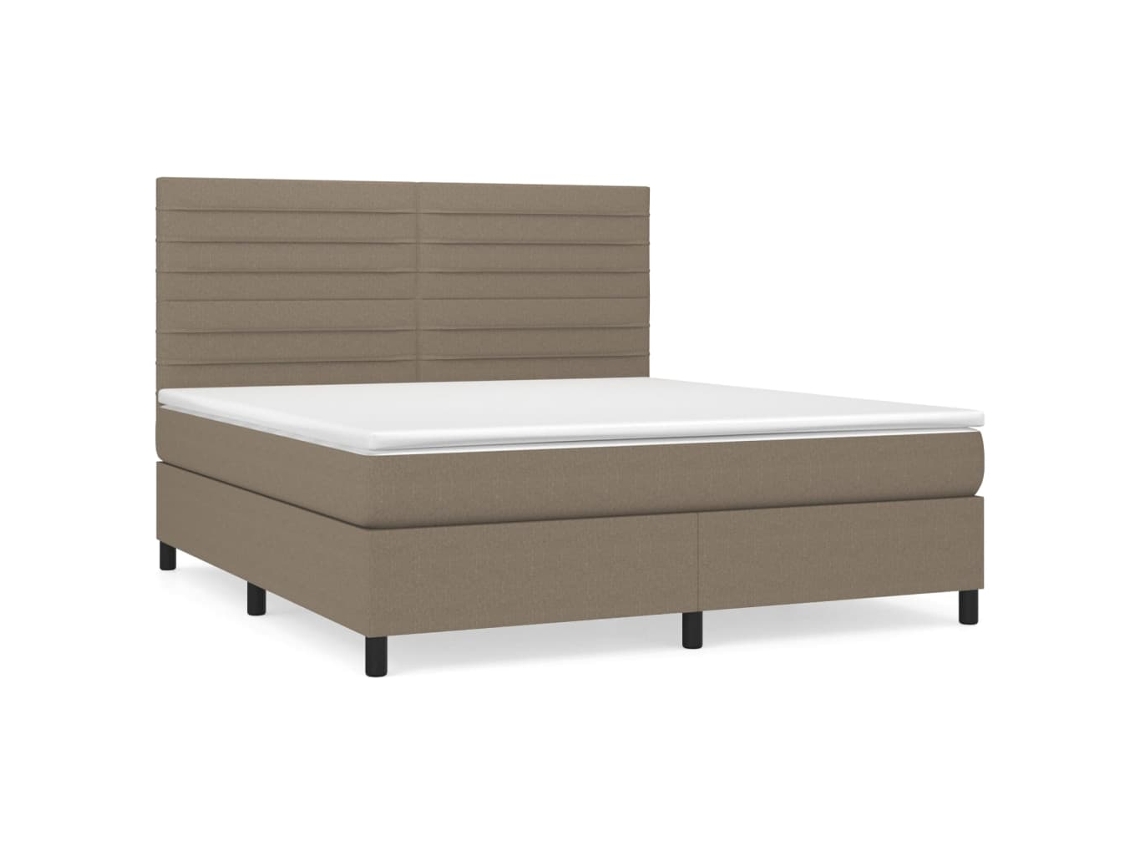 Maison Exclusive - Cama Box Spring Con Colchón Tela Gris Taupe 180x200 Cm
