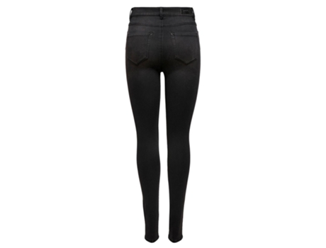 Calça ONLY Jeans Cintura Alta Royal Life Skinny Denim Bj13963 Preto M / 32 Mulher