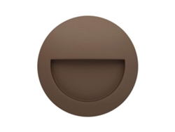 Aplique de pared LED empotrable Mis R 3W, redondo, con interruptor, IP65, 2700k/3200k/4000k, Corten, Beneito Faure