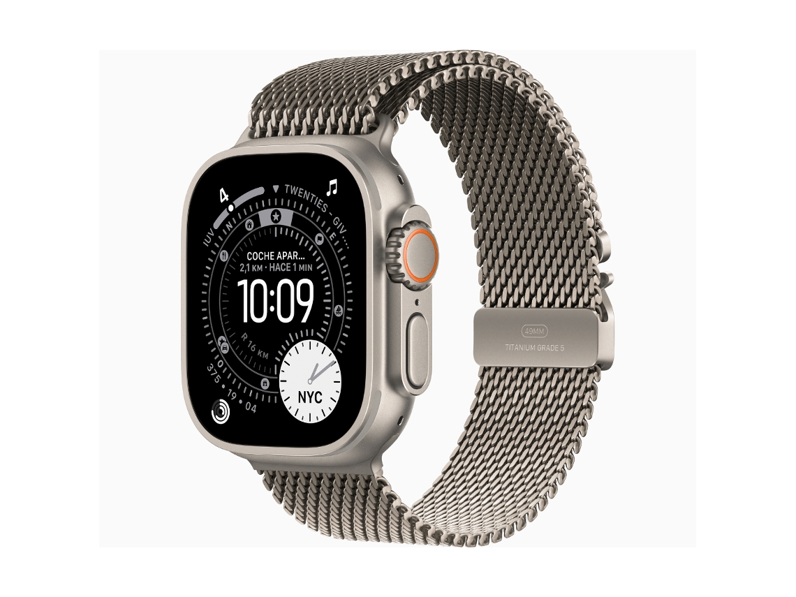 Apple Watch Ultra 3 GPS + Cellular 49 mm Titanio natural con correa Milanese Loop gris (titanio natural) - Talla M