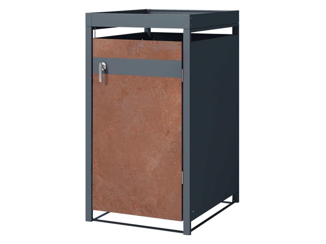 Cobertizo de exterior ML-Design para 1 cubo de basura 240L antracita con acabado oxido