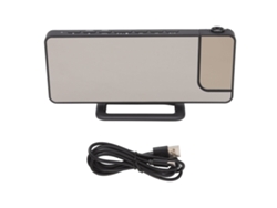 Proyector Despertador Digital Con Radio, Espejo Y Pantalla Led De Temperatura Y Humedad Para Dormitorio.