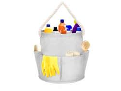Cesta de almacenamiento plegable con 6 compartimentos exteriores, cesta para picnic y herramientas, gris Tommy01
