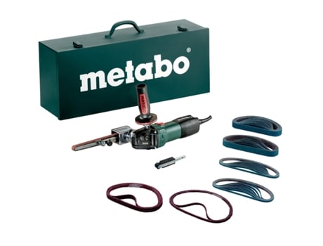 METABO BFE 9-20 Set Lijadora de banda en punta/Caja de transporte de chapa de acero