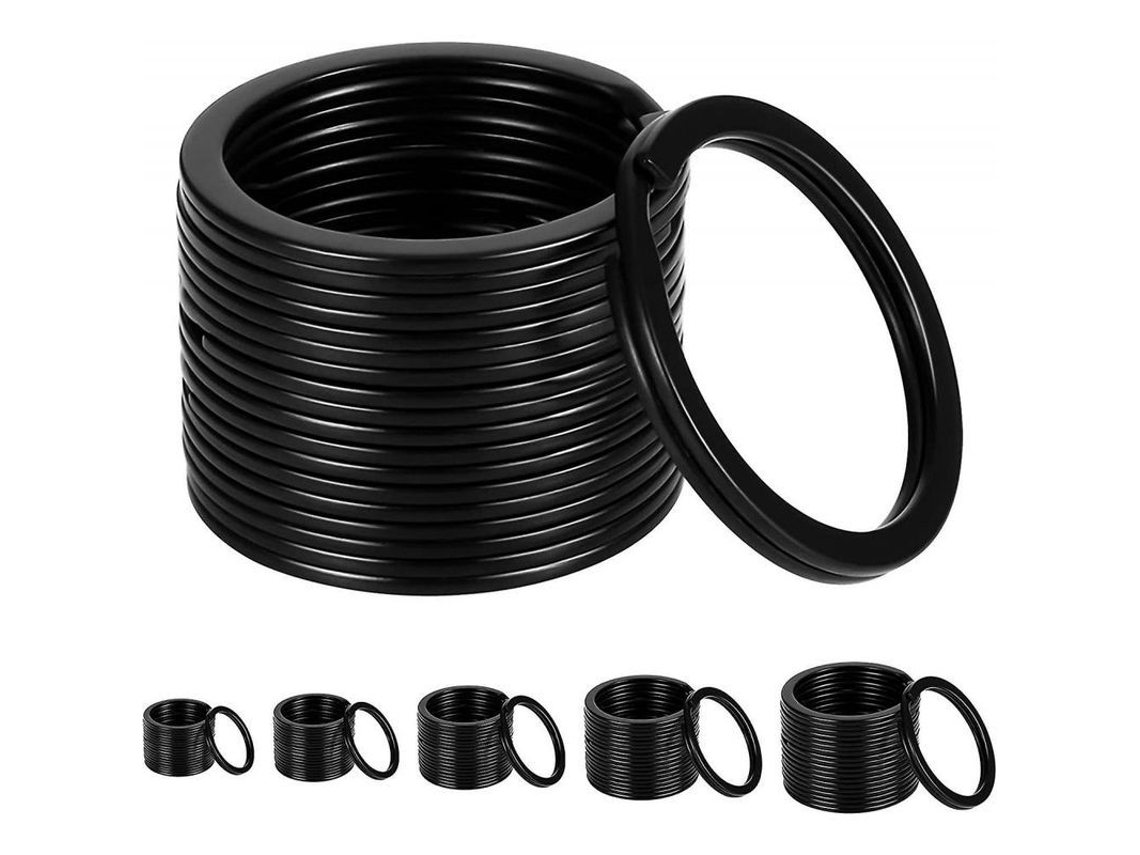 2026rebe-50 Anillos Para Llaves Negros, Anillos Separables De Metal, Llaveros Duraderos Y Antirrojos Para Llaves De Coche Y Hogar