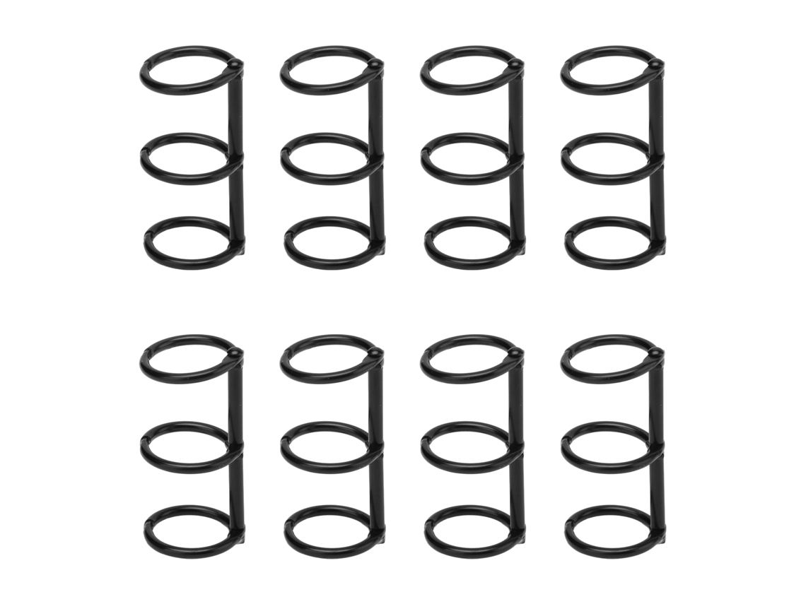 Anillos De Binder Reutilizables De Metal Electroplado 3 Agujeros Para Agenda Diy Y Hojas Sueltas Negros