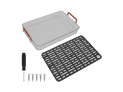 Bandeja Rectangular De Dos Niveles Con Escurridor Para Té Y Café, Para Mesa De Cocina, Color Gris.