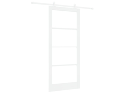 Puerta corredera de madera maciza blanca Vidaxl con herrajes (93 x 211 cm)