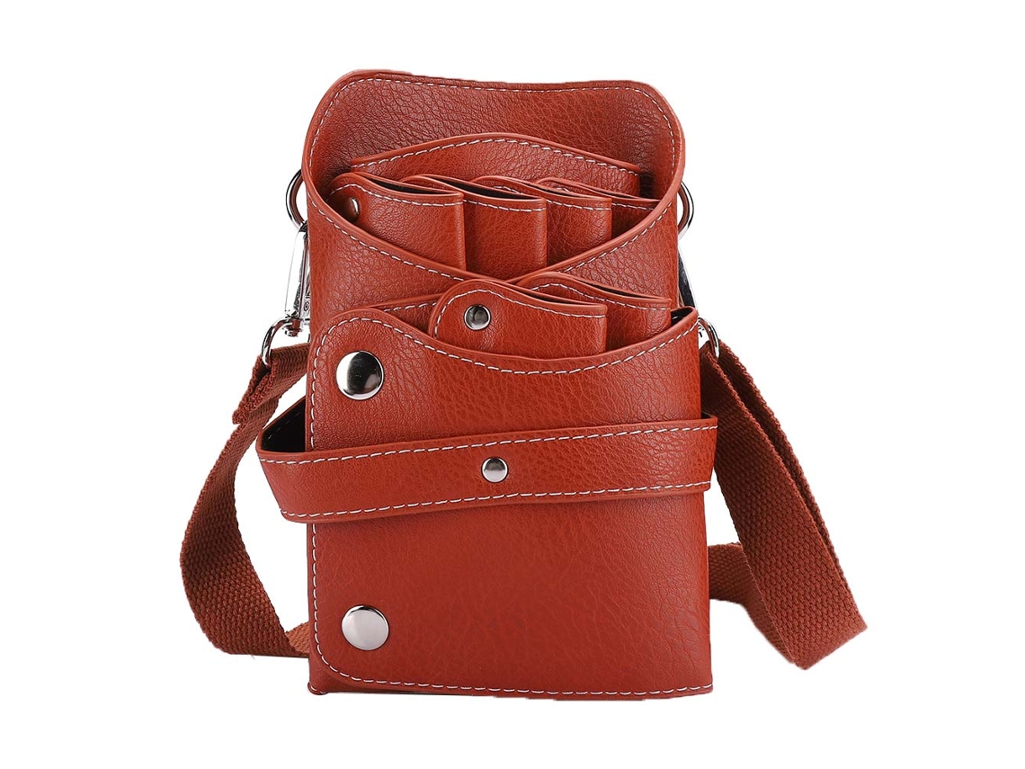 Bolsa De Cintura Portátil Para Herramientas De Peluquería, Almacenamiento De Tijeras, Cortapelos Y Peines, Marrón