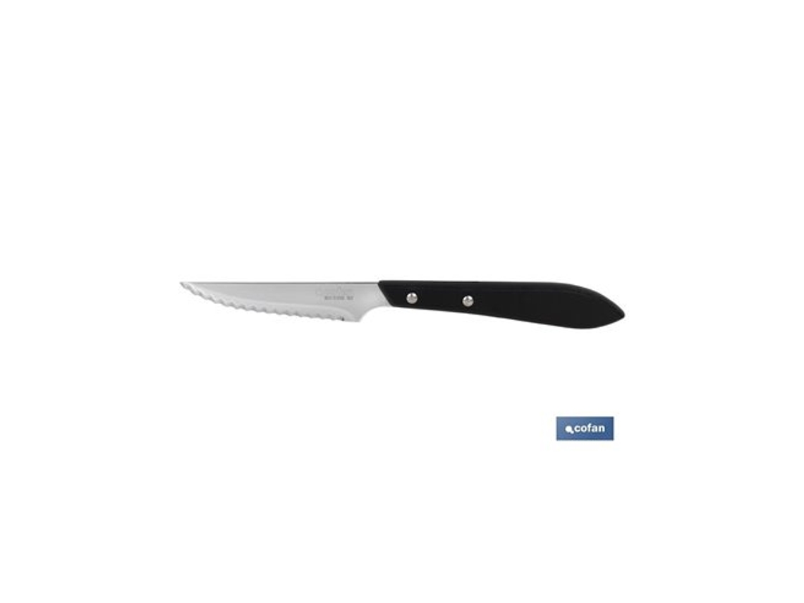 Pack 3 Cuchillo Chuletero Microdentado Hoja 10cm Modelo Gulash Negro