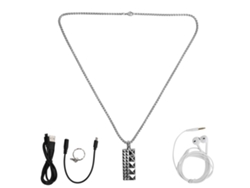 Reprodutor Mp3 Pendente Mini 32gb Gravador De Voz Com Fone De Ouvido Aço Inoxidável Prata