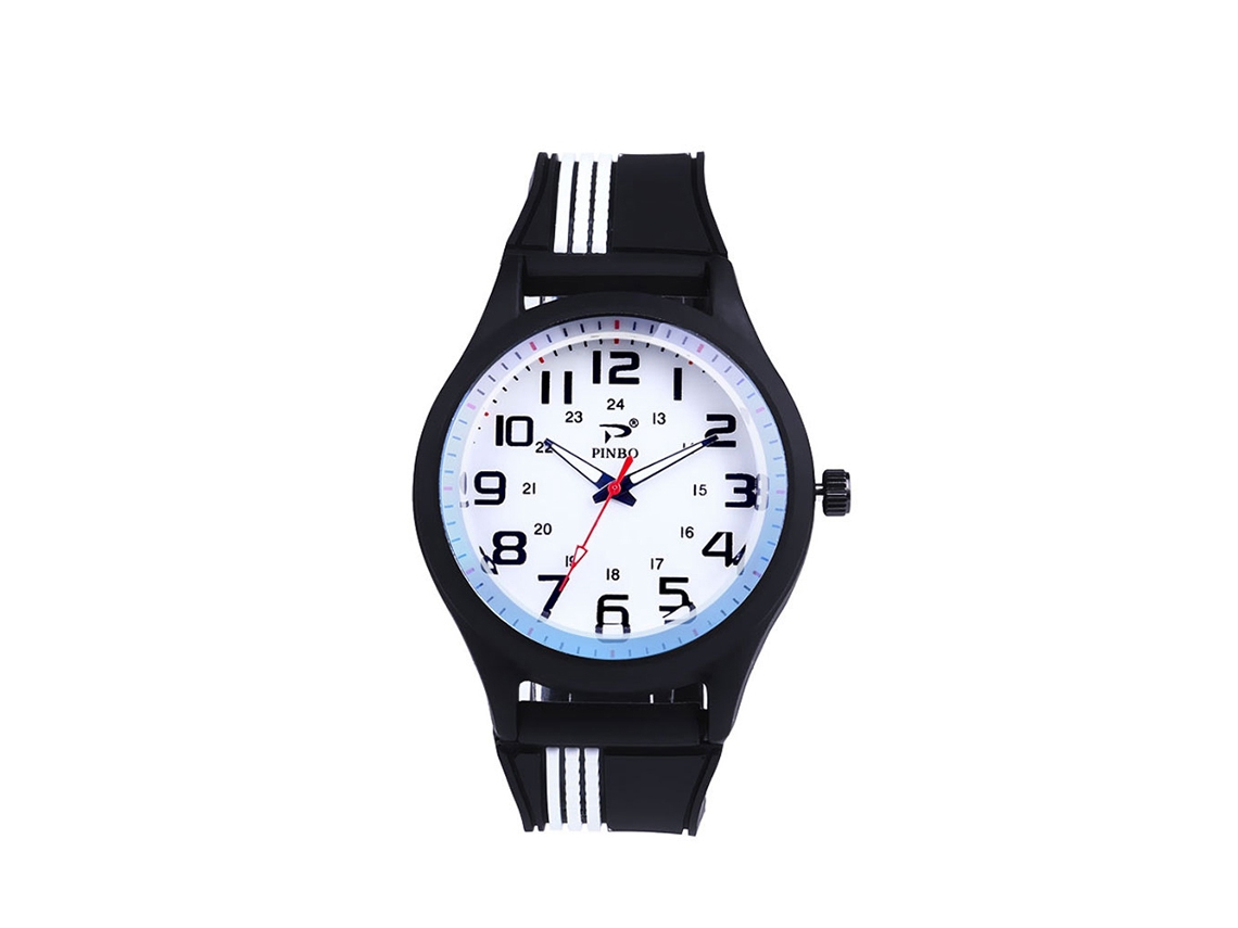 Reloj Deportivo Para Hombre Con Correa De Silicona Y Movimiento De Cuarzo Blanco.