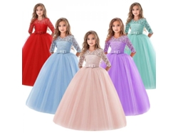 Vestido De Princesa Para Niña Con Estampado Floral, Satén, Para Bodas, Fiestas Y Eventos Formales 130 Cm Rosa