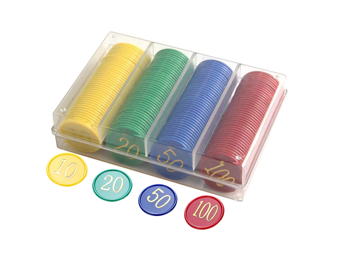 Ats-160 Fichas De Póquer De Plástico Con Valores 10 20 50 100 Números Grandes Para Juego De Mesa Monedas Fichas
