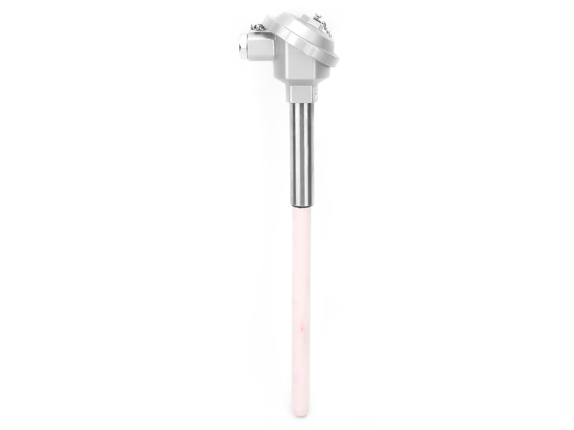 Sensor De Temperatura De Resistencia Térmica Blindado Montado Con Cabezal Wrn-122, Sonda De 300 Mm, Rango De 0 A 1300 °c.