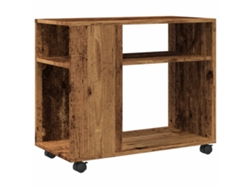 Mesa auxiliar con ruedas, madera vieja, MAISON EXCLUSIVE, 70x35x60 cm