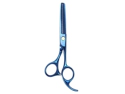 Tijeras De Corte Y Desmechado Profesionales Para Peluquería 5.5" Azules Para Salón De Belleza