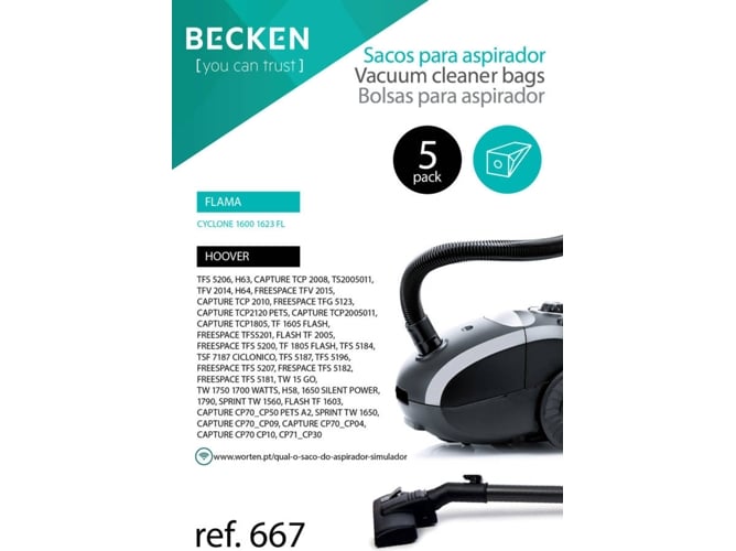 Bolsa de aspirador BECKEN REFª667 (5 unidades)