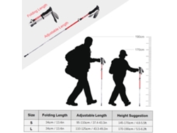 Juego De 2 Bastones De Trekking Plegables, Ligeros Y Ajustables Para Senderismo, Acampada, Escalada Y Viajes.