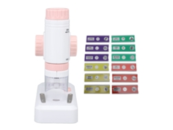 Microscopio para niños, microscopio de bolsillo con luz LED, portátil y compacto.