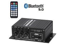Amplificador Bluetooth Stelasplen AK370 de 800 W, subwoofer HiFi FM USB para coche