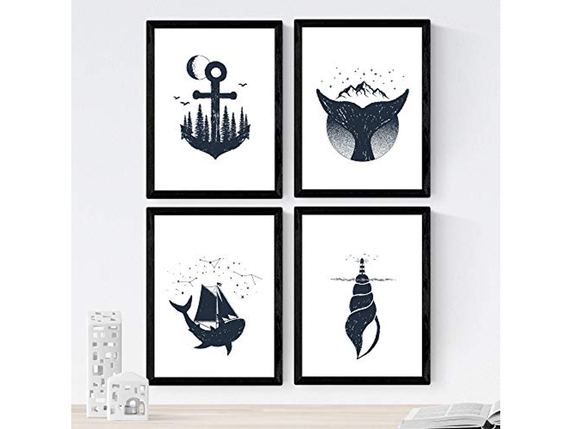 Set de 4 Láminas NACNIC Mar (A3)