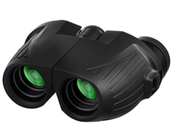 Binoculares compactos Chennnls 12x25 con visión nocturna en condiciones de poca luz para niños, impermeables para caza al aire libre, negros