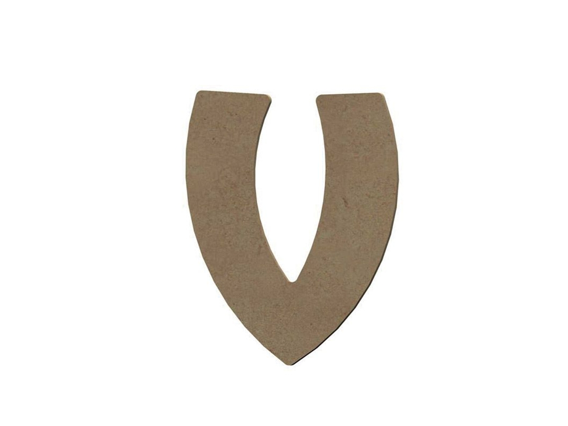Letra V mayúscula de madera MDF para decoración - 8 cm