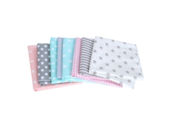 Lienzo de algodón con estampado de estrellas, 8 piezas de 50x50 cm, material para manualidades y costura.