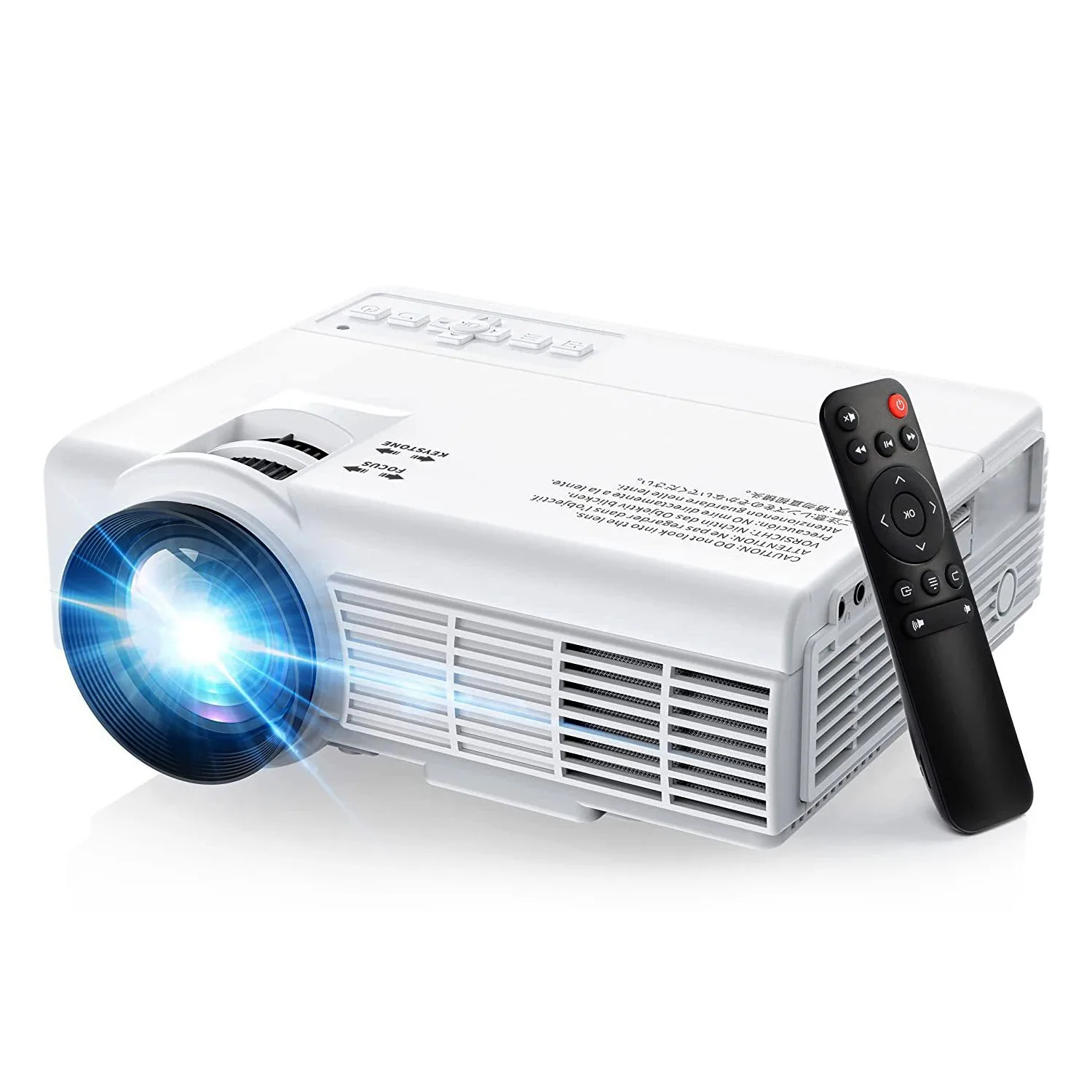 Mini Proyector Doméstico 1080p con Espacio de Tela del Celular MDUG (blanco, Padrão Europeu)