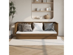 Sofá Cama Sin Colchón Madera Maciza Pino Marrón Miel 80x200 Cm