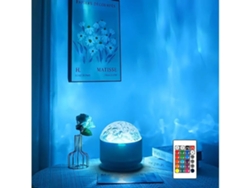 Proyector de luz con olas del océano y auroras boreales de 16 colores con control remoto, ideal para el hogar, la oficina, el bar y el restaurante, color blanco Gusshious