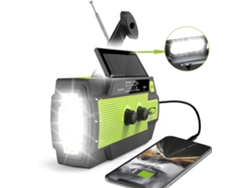 Rádio De Manivela De Emergência 4000mah Portátil Solar Am/fm Rádio Meteorológico /verde GERTIZ