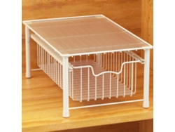 Pleasureware - Organizador apilable de cestas deslizantes de 3 niveles, blanco y negro, 1 nivel