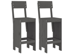 Juego de 2 taburetes de bar de pino macizo gris MAISON EXCLUSIVE (40x48,5x115,5 cm)