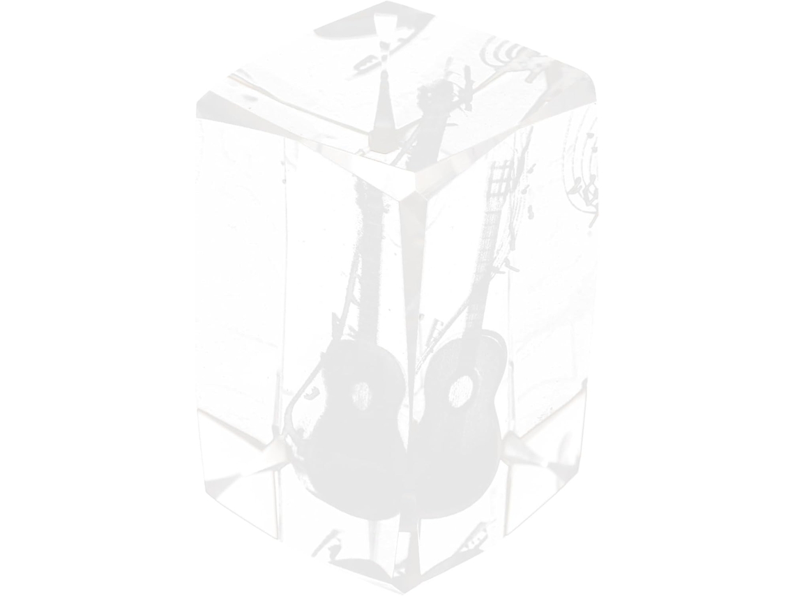 Figura Guitarra Cristal Blanco Adorno Estereoscópico 3d Decoración Creativa Elegante Hogar Tienda Mesa