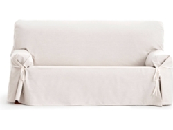 Funda impermeable estilo lazos para sofá de 2 plazas Emma (140 a 180 cm - Marfil)