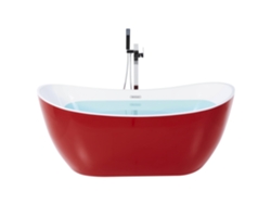 Bañera independiente BELIANI Antigua de Acrílico Rojo 78x180x72