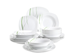 Juego de vajilla de porcelana de 24 piezas, ecológico, apto para lavavajillas, 24 piezas OEM